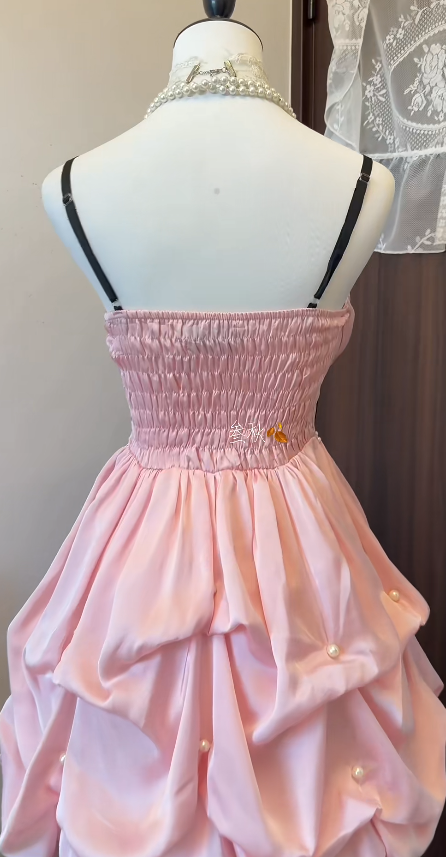 Gorgeous Pink Birthday Dress A-Line Sleeveless Hoco Dress Satin Party Dress DP06365