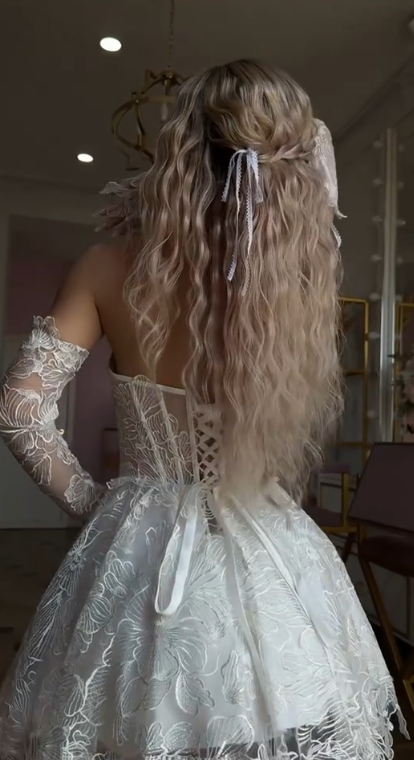 Sexy White Short Prom Dress Strapless A-Line Hoco Dress Applique Tulle Birthday Dress DP06396