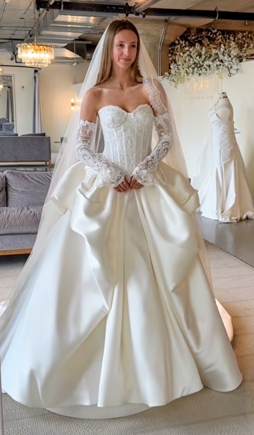 Timeless A-Line White Satin Wedding Dress for Bride DP06582