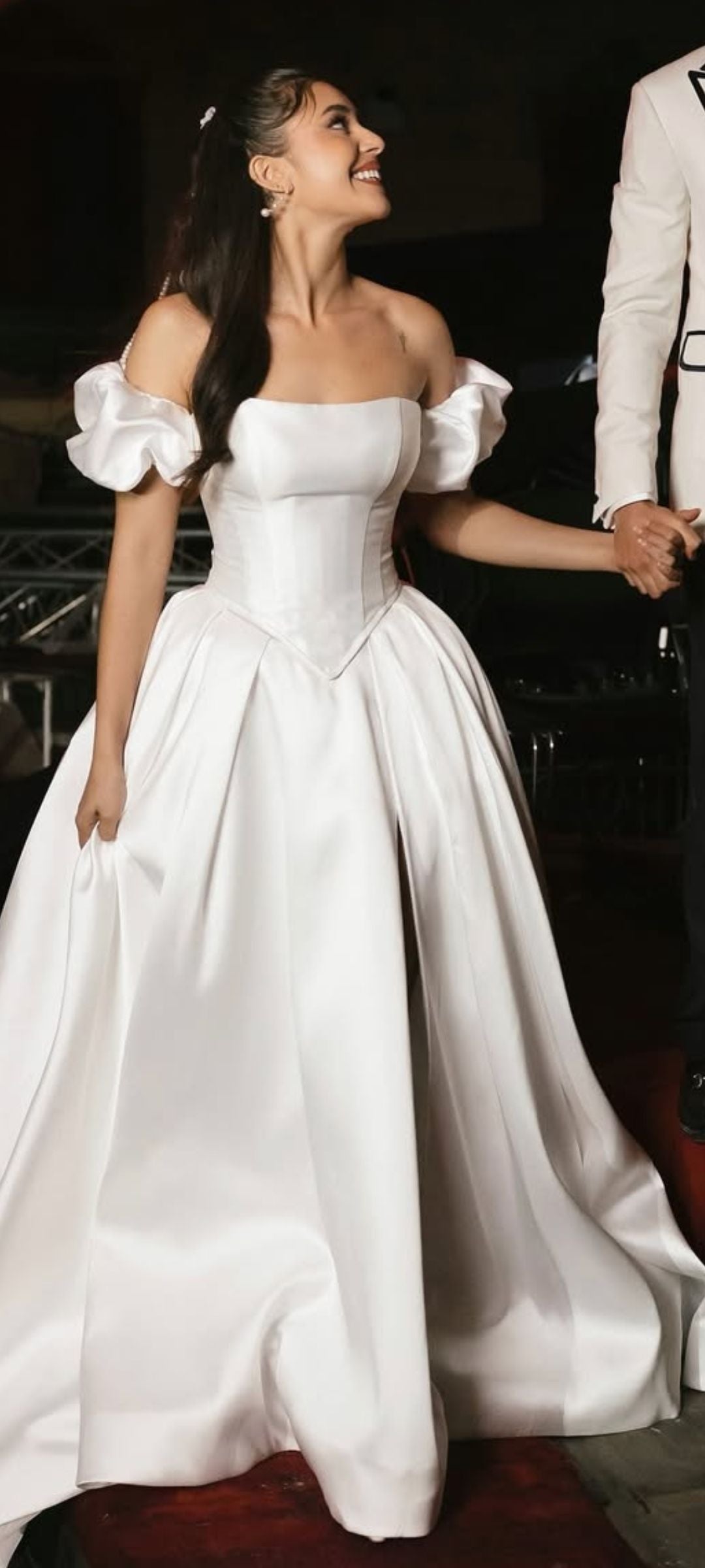 Timeless A-Line White Satin Wedding Dress for Bride DP06593