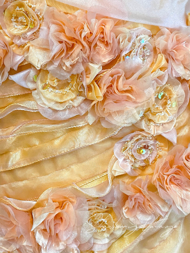 Fairy Ball Gown Tulle Quinceanera Dress Orange Sweet 16 Dress DP06598