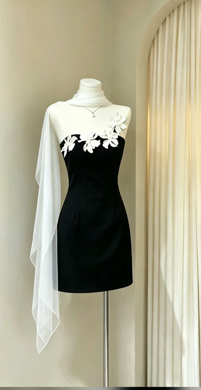 Elegantes pinkes kurzes Homecoming-Kleid A-Linie Tüll Geburtstagskleid DP06616