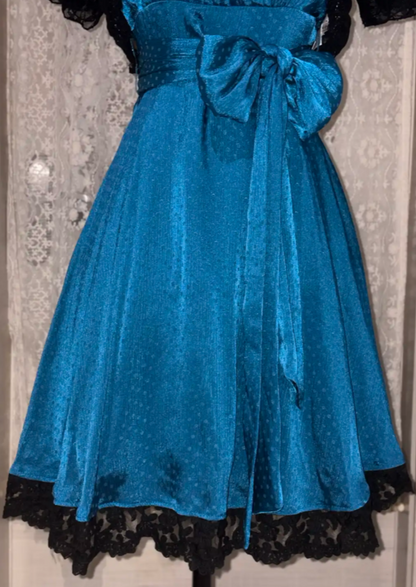 Chic Blue Short Homecoming Dress Satin Sheath Birthday Dress DP06667