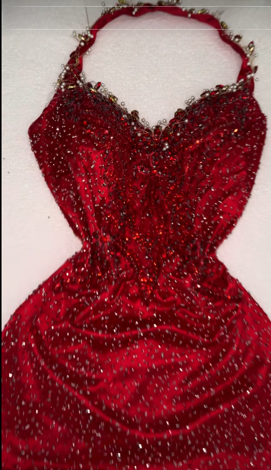 Fashion Burgundy Hoco Dress Sheath Beaded Satin Birthday Dress DP06722