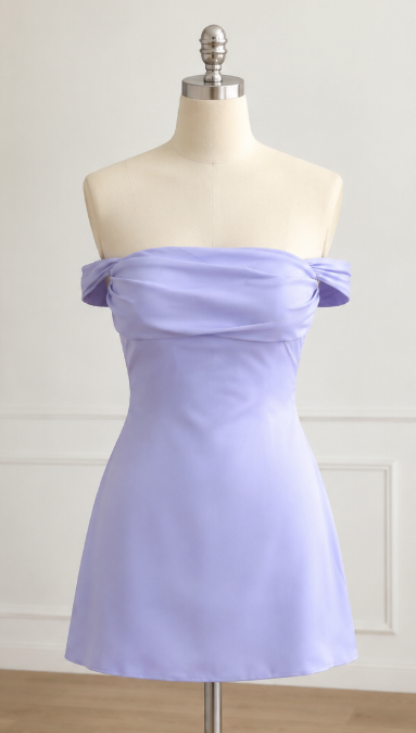 Modisches lila Hoco-Kleid Etui Satin-Geburtstagskleid DP06734