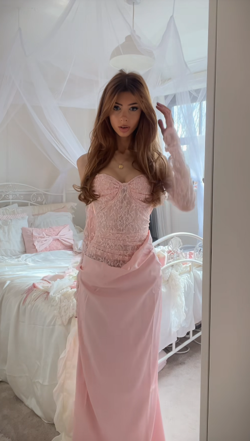 Fashion Pink Prom Dress Sheath Satin Evening Dress DP06757