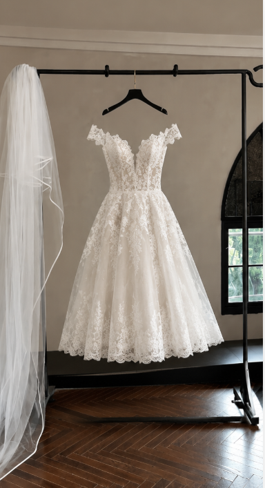 Chic White Bridal Gown A-Line Tulle Wedding Dress DP06844