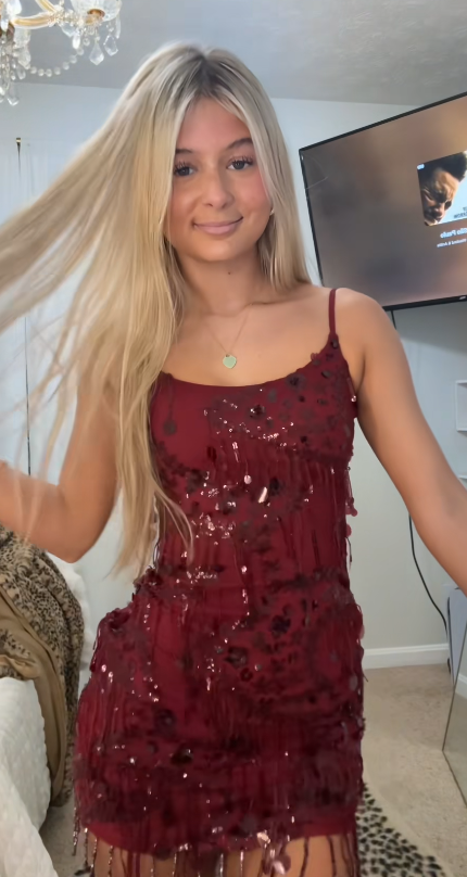 Glamouröses burgunderrotes Geburtstagskleid Etuiperlen Hoco Kleid DP06852