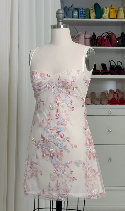 Chic White Birthday Dress Sheath Chiffon Hoco Dress DP06873
