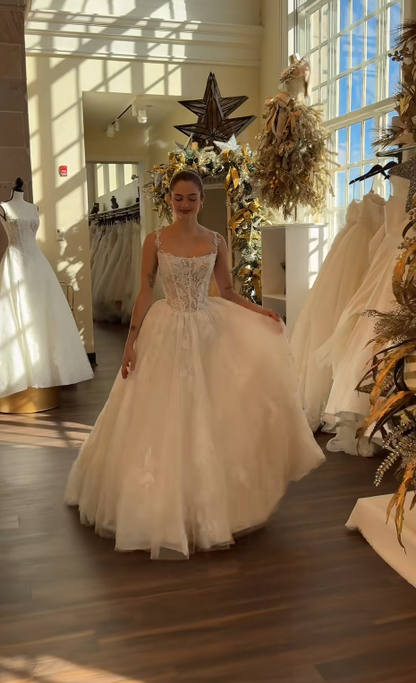 Simple A-Line Birdal Gown White Wedding Dress DP06879