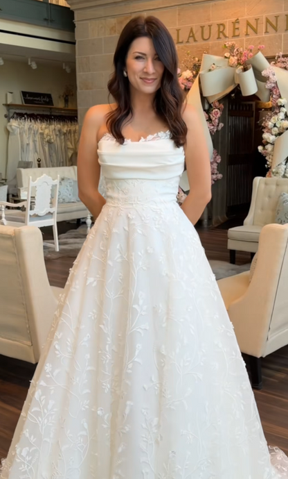 Simple A-Line Birdal Gown White Wedding Dress DP06883