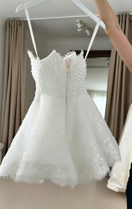 Simple A-Line Birdal Gown White Short Wedding Dress DP06889