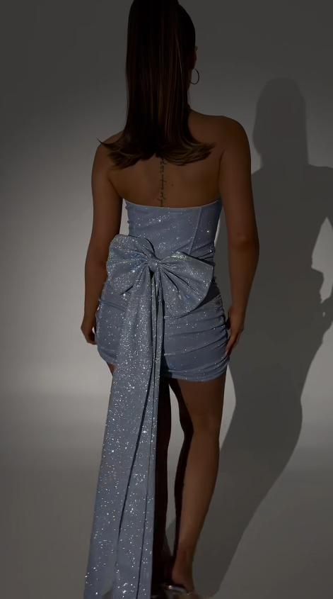 Chic Sheath Short Birthday Dress Blue Homecoming Dress DP06891