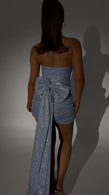 Chic Sheath Short Birthday Dress Blue Homecoming Dress DP06891