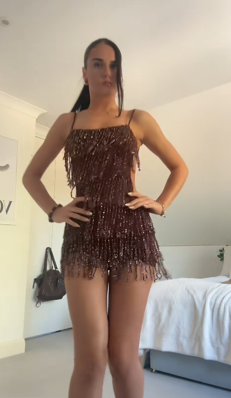 Chic Sheath Short Birthday Dress Brown Homecoming Dress DP06892