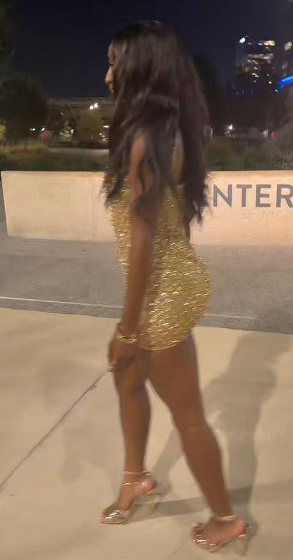 Chic Sheath Short Birthday Dress Gold Homecoming Dress DP06896