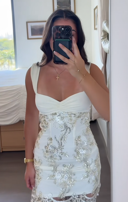 Chic Sheath Short Birthday Dress White Homecoming Dress DP06915