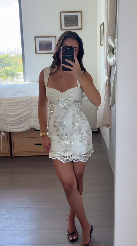 Chic Sheath Short Birthday Dress White Homecoming Dress DP06915