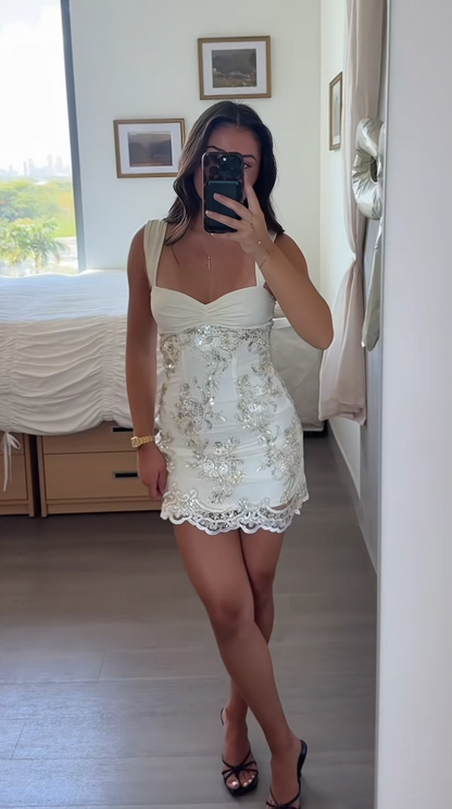 Chic Sheath Short Birthday Dress White Homecoming Dress DP06915