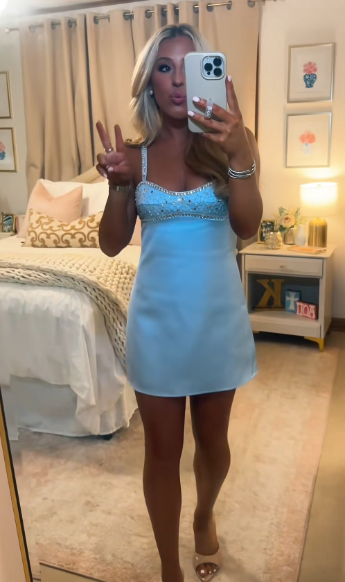 Chic Sheath Short Birthday Dress Blue Homecoming Dress DP06916