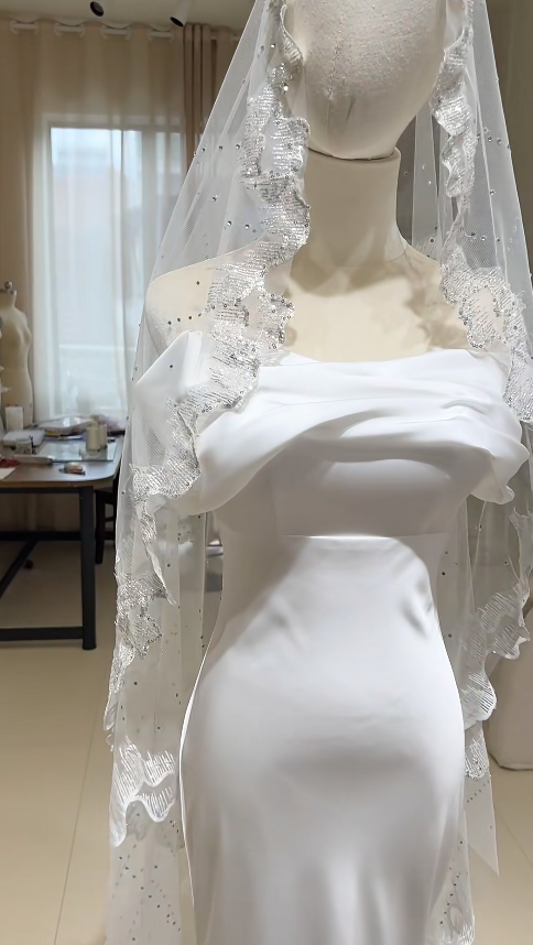 White Wedding Dress Sheath Chiffon Bridal Gown DP06919