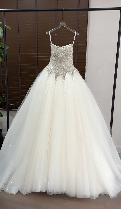 Weißes Hochzeitskleid A-Linie Tüll Brautkleid DP06927