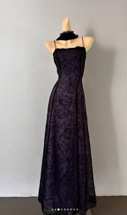 Elegantes lila Ballkleid, Scheide, Chiffon, langes Abendkleid DP07035