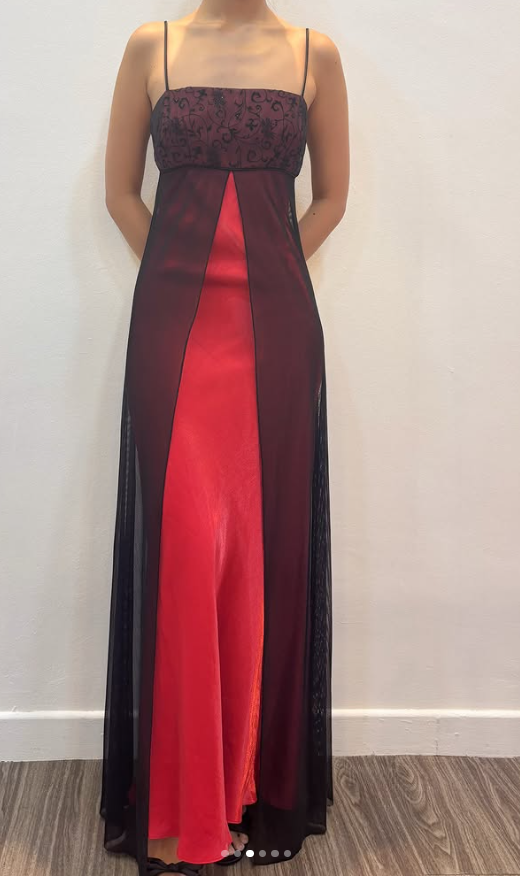 Glamours Red Prom Dress Sheath Satin Long Evening Dress DP07048