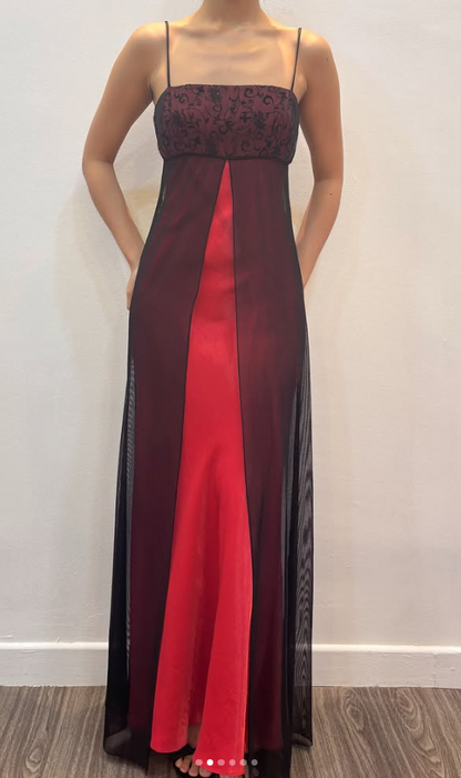 Glamours Red Prom Dress Sheath Satin Long Evening Dress DP07048