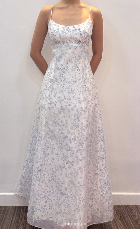 Elegantes weißes Abschlussballkleid A-Linie Tüll langes Abendkleid DP07051