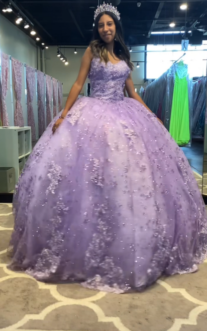 Gorgeous Lavender Ball Gown Quinceanera Dress Tulle Sweet 16 Dress DP07075