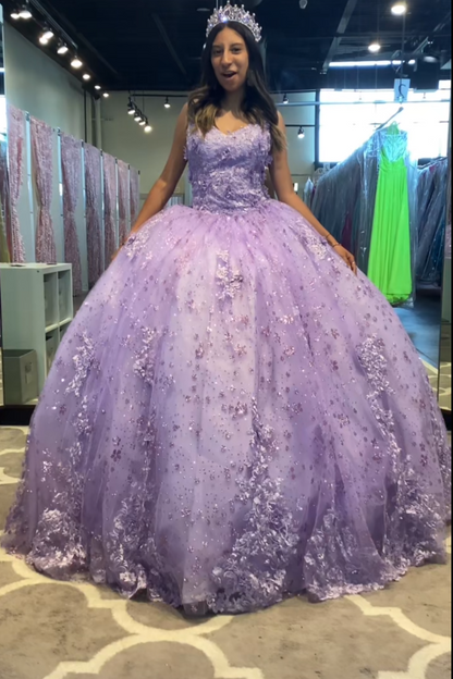Gorgeous Lavender Ball Gown Quinceanera Dress Tulle Sweet 16 Dress DP07075