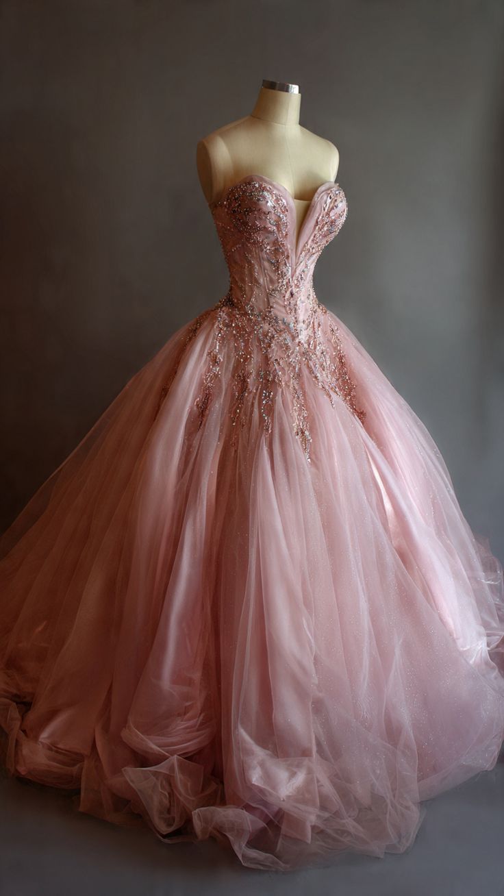 Elegantes pinkes langes Ballkleid A-Linie Tüll Ballkleid DP07094