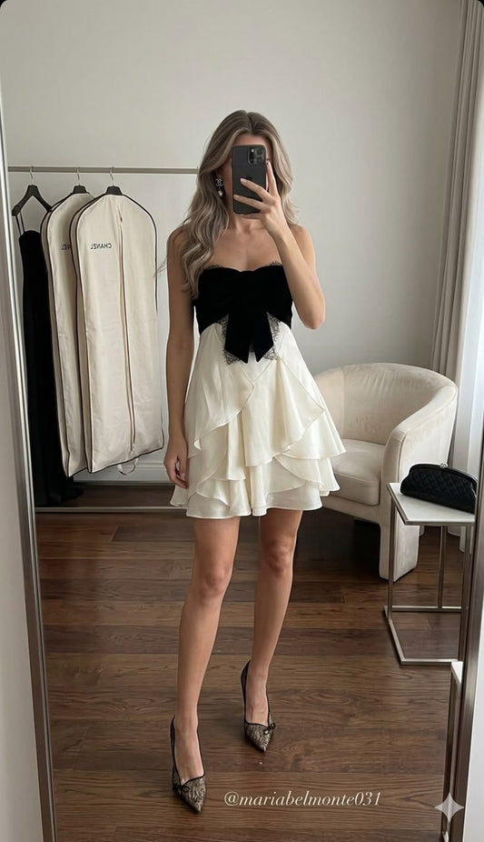 Robe de bal blanche en mousseline de soie, courte, fourreau, DP07107