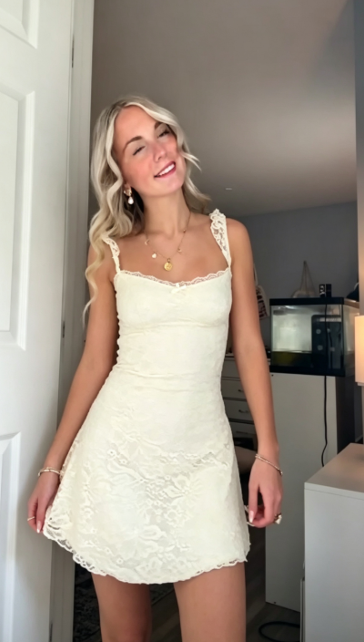 Robe de soirée blanche en dentelle pour femme, robe courte moulante de bal, DP07108