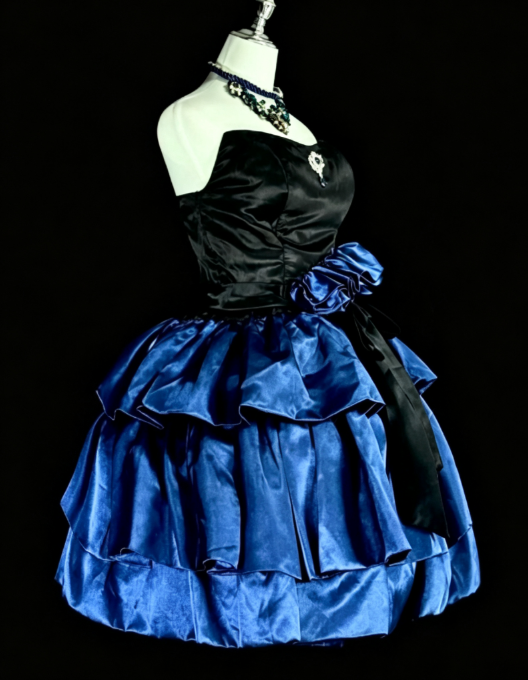 Chic Blue Short Homecoming Dress A-Line Satin Birthday Dress DP07129