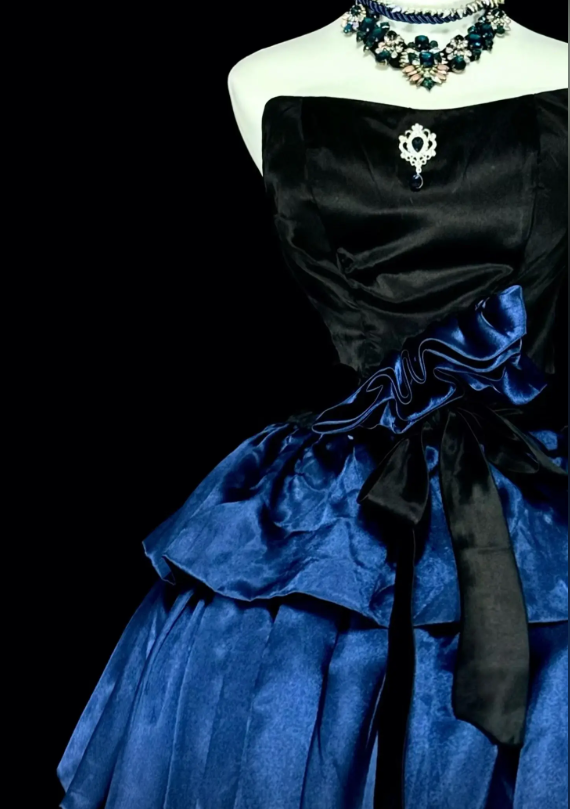 Chic Blue Short Homecoming Dress A-Line Satin Birthday Dress DP07129