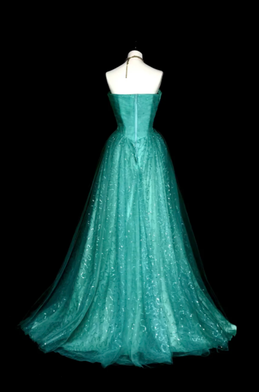 Elegantes blaues Ballkleid Etui-Tüll-Abendkleid DP07147