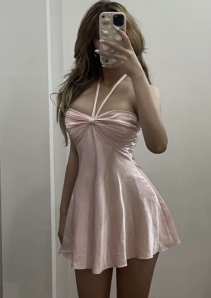Chic Pink Short Prom Dress Sheath Satin Homecoming Dress DP07246