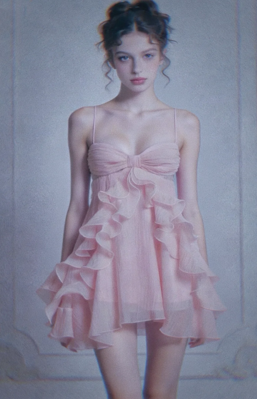 Chic Pink Short Homecoming Dress Sheath Chiffon Birthday Party Dress  DP07303