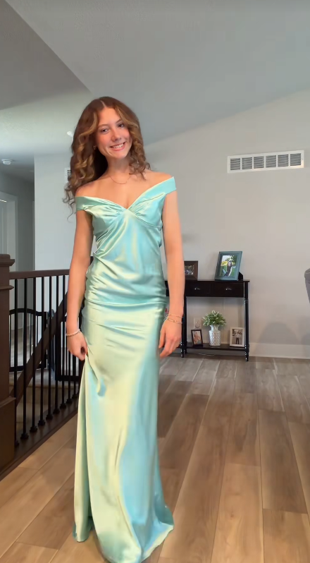 Chic Blue Prom Dress Sheath Chiffon Long Evening Dress DP07335