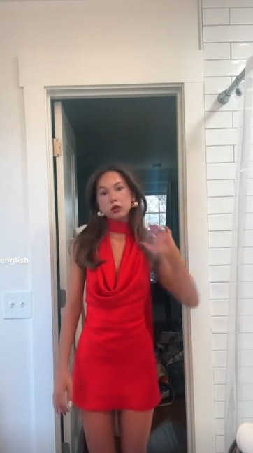 Fashion Red Short Homecoming Dress Sheath Satin Birthday Dress DP07342
