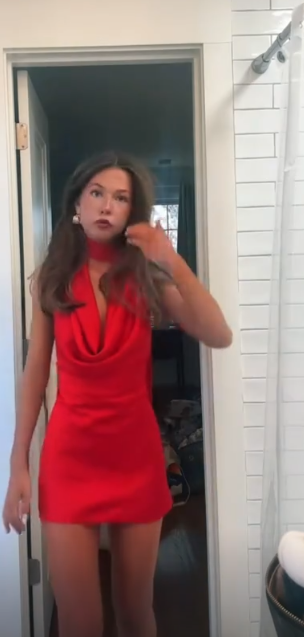 Robe de soirée courte rouge, robe de bal fourreau en satin pour anniversaire DP07342