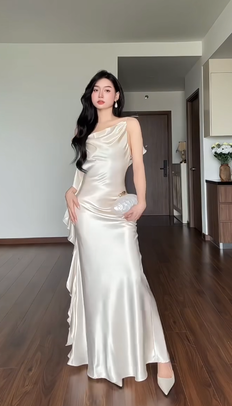 Fashion Sheath Satin Long Evening Dress White Prom Dress DP07376