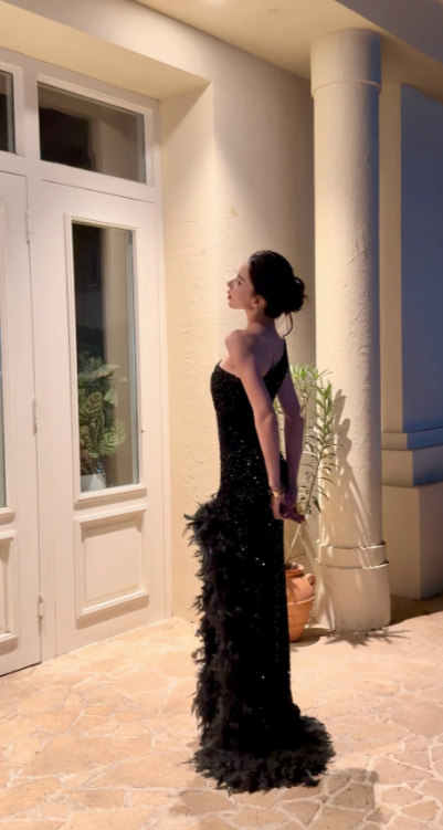 Fashion Sheath Sequins Long Evening Dress BlackProm Dress DP07378