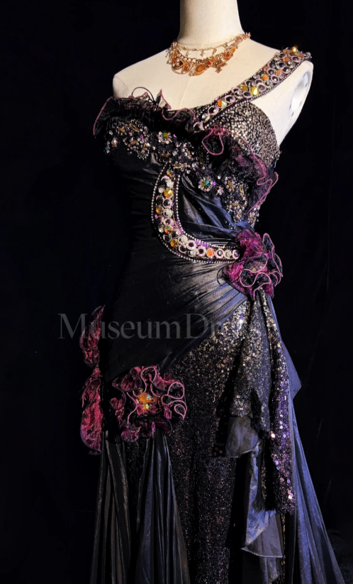 Chic Sheath Satin Long Evening Dress Dark Purple Prom Dress  DP07395