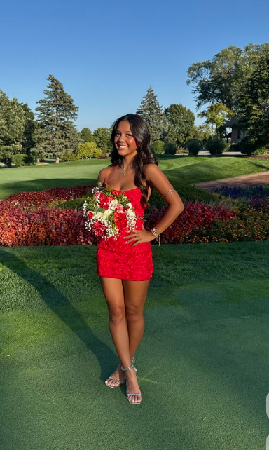 Chic Red Short Homecoming Dress Sheath Satin Birthday Dress DP07406