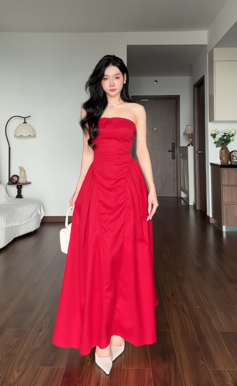 Fairy A-Line Satin Long Prom Dress Burgundy Evening Dress DP07435