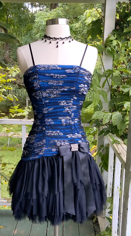 Blue Chiffon Short Homecoming Dress Sheath Birthday Mini Dress DP07469