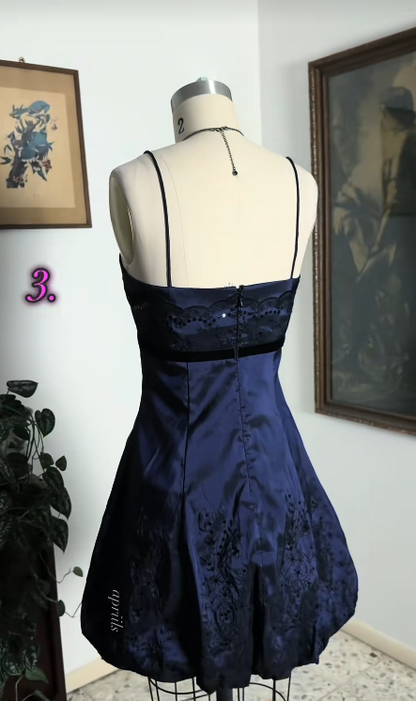 Navy Blue Short Homecoming Dress A-Line Birthday Mini Dress DP07470